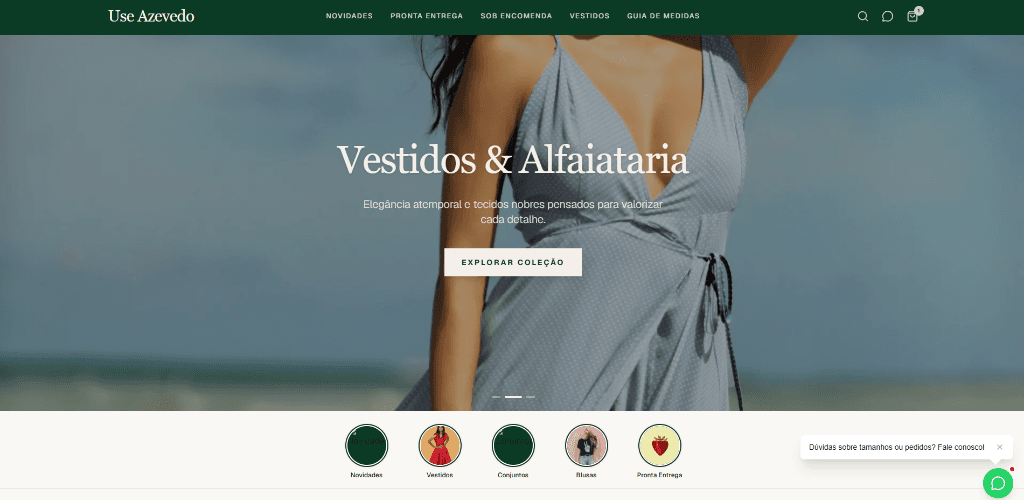 Preview de Use Azevedo — E-Commerce Mobile-First & Fit Tech